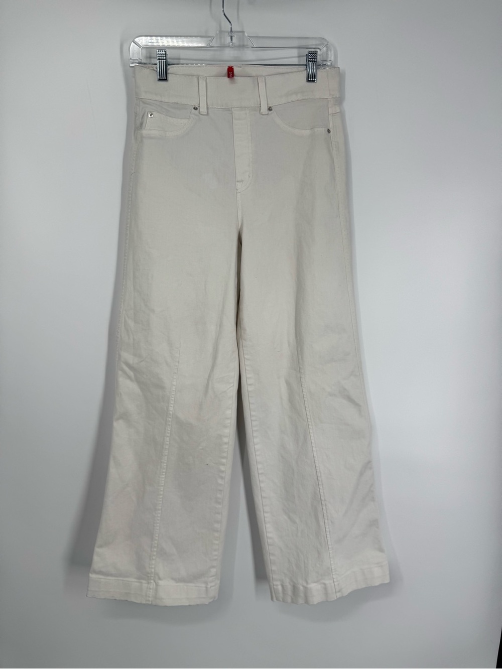 SPANX White Pull-On Wide Leg Denim Pants Size Medium - Picture 3 of 10